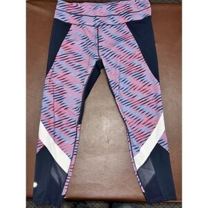 Athleta Women Navy Blue Pink Yoga‎ Running Athletic Legging XL